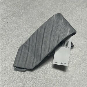 Calvin Klein Elegant Gray Striped Tie NWT